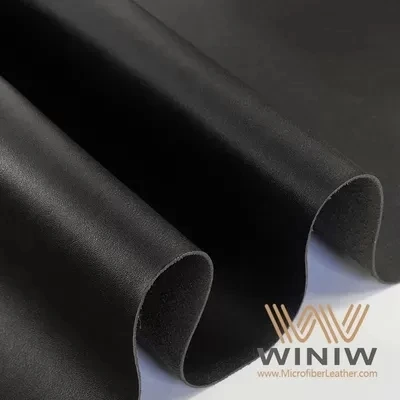Weiches pu schwarzes künstliches schwarzes ledermaterial glatt mikrofaser synthetisch